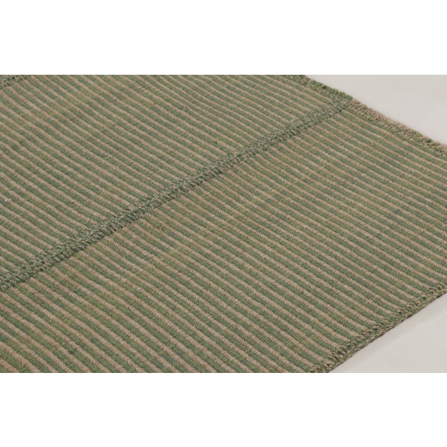 2020s Rug & Kilim’s Contemporary Kilim With Tonal Green Stripes For Sale - Image 5 of 9