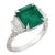 Lugano Agl 3.41 Carat Colombian Emerald Diamond 18k White Gold Ring, Size 6 For Sale