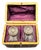 Travel Set with Lined Suitcase and Antique Perfume Bottles, 1850s, Set of 3 For Sale