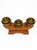 Art Deco European Three Flame Hardwood and Heavy Brass Candlestick, 1930s For Sale - Image 3 of 7