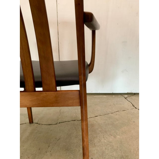 1960s A Danish Pair of High-Backed Dining Table Chairs With Armrests For Sale In New York - Image 6 of 18