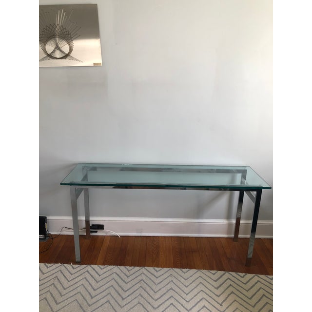 Vintage Modern Flat-Bar Chrome Console Table For Sale In New York - Image 6 of 7
