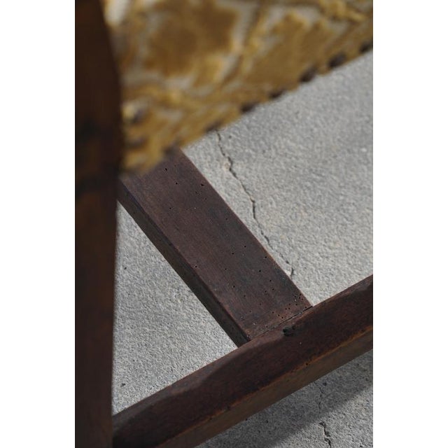 French Louis XIII Style Bobbin Armchair with Patterned Fabric, 1930s For Sale - Image 18 of 18