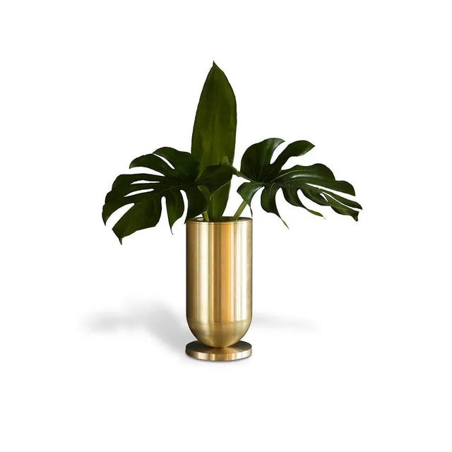 Contemporary Cofete Brass Vase by Jan Garncarek For Sale - Image 3 of 5