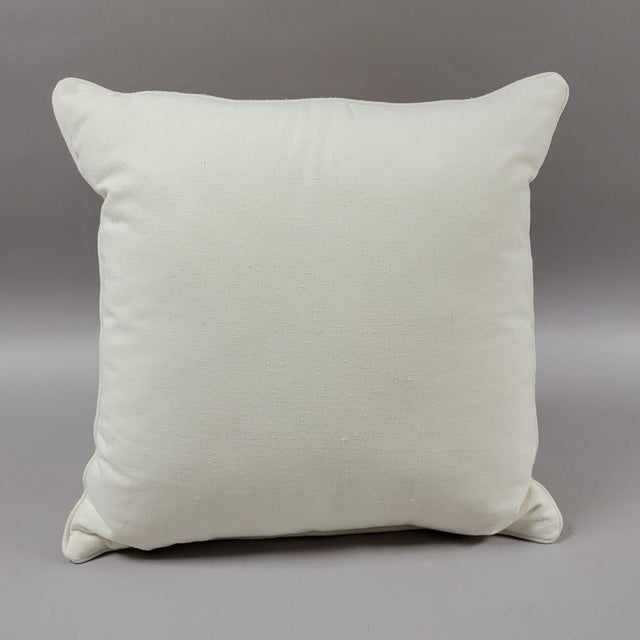 Yellow Throw Pillow With Embroidered Bees For Sale In Raleigh - Image 6 of 6