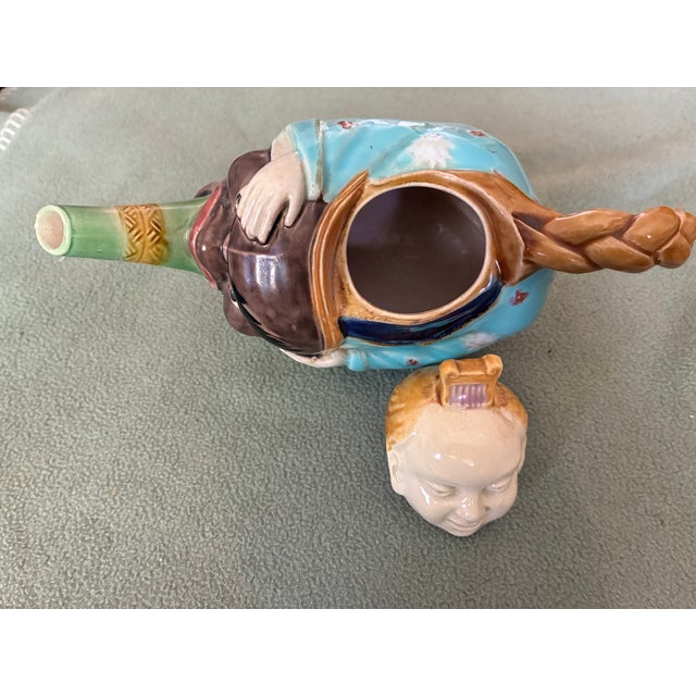 Aqua Antique Minton Chinaman Teapot For Sale - Image 8 of 9