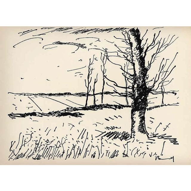 Modern 1958 Maurice De Vlaminck Original Lithograph Signed the Valley of the Avre For Sale - Image 3 of 3