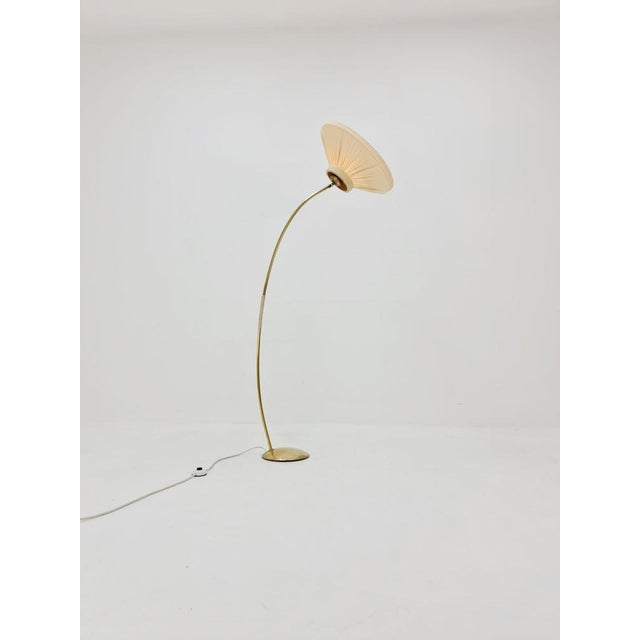 Metal Mid-Century German Brass Arc Floor Flex Lamp from München Werkstätten, 1960s For Sale - Image 7 of 11