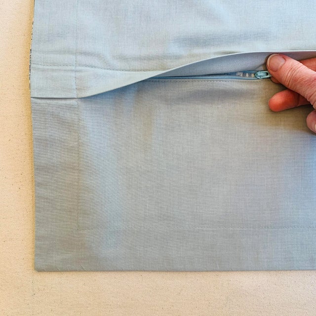 2020s Fabricut French General Aqua Blue Cream Green Babette Floral Vine Pillow Covers- Set of 3 For Sale - Image 5 of 7