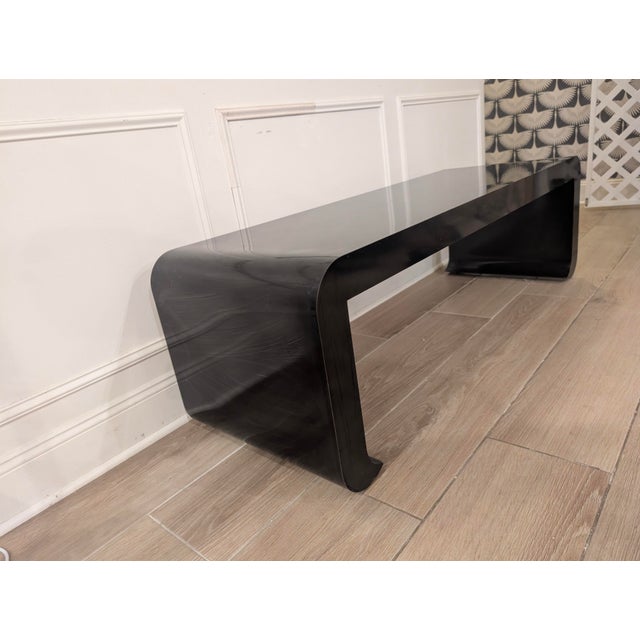 Modern Vintage Karl Springer Style Waterfall Formica Coffee Table For Sale - Image 3 of 7