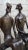 Brown Mid 20th Century King and Queen by Henry Moore Abstract Surreal Man & Woman on Bench Statue Sculpture 12" x 9" For Sale - Image 8 of 10