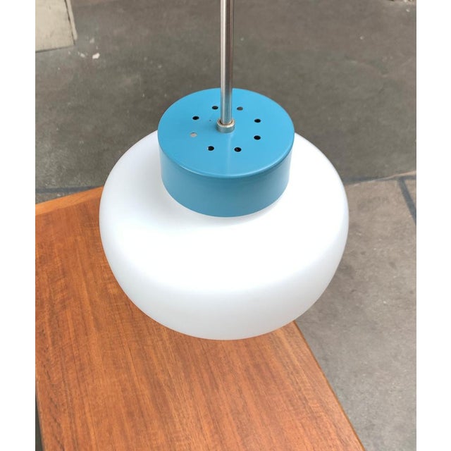 Silver Mid-Century Czech Minimalist Pendant Lamp, 1960s For Sale - Image 8 of 18