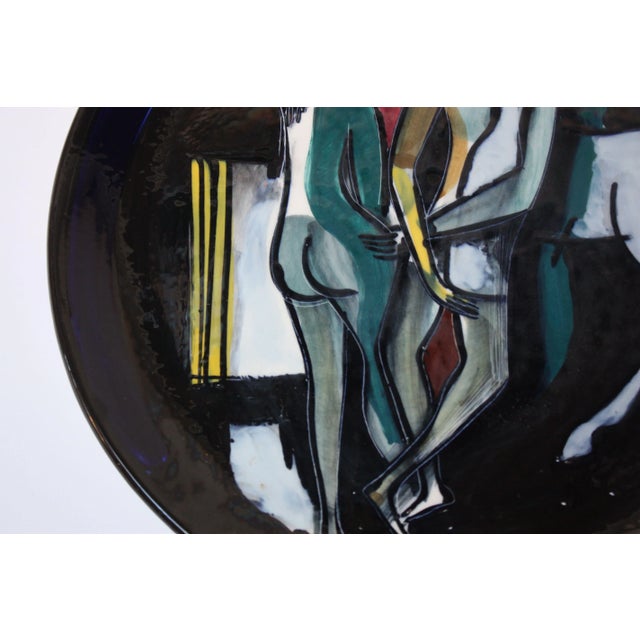 Mid-Century Modern 1950s Italian Ceramic Charger by Luciano Rumi For Sale - Image 3 of 13