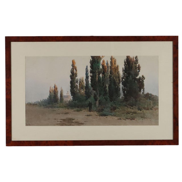 Angelos Giallinas, Landscape, Watercolor For Sale