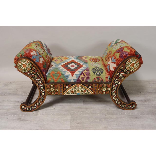 Vintage Chaise Lounge with Kilim Cover, 1990s For Sale - Image 10 of 16