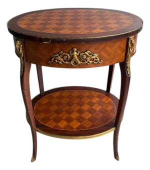 Antique Parquetry Side Table French Louis XV-Style