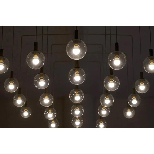 Mid-Century Modern Chandeliers in Metal and Patinated Brass, 1950s, Set of 2 For Sale - Image 13 of 15