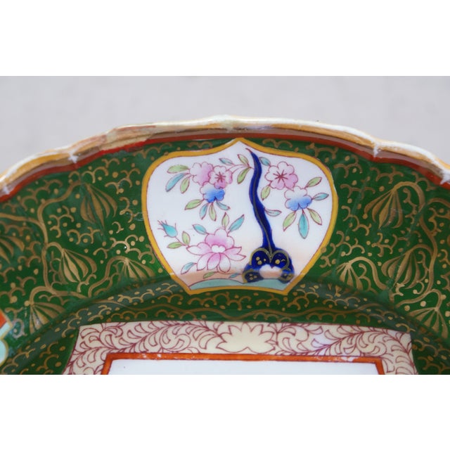 Green Antique Ashworth Brothers Trophies Green Ironstone Dinner Plate 10" For Sale - Image 8 of 14