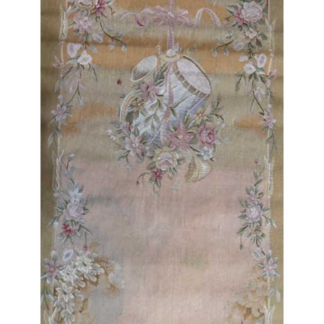 Vintage French Floral Tapestry Runner, Circa 2000 For Sale In Los Angeles - Image 6 of 8
