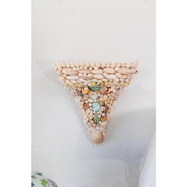 Late 20th Century Pair of Shell-Encrusted Wall Brackets For Sale - Image 5 of 7