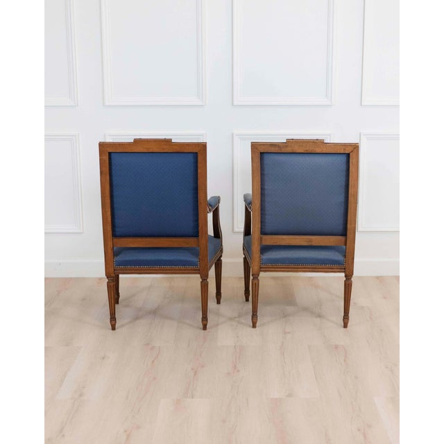Mid 20th Century Set Of Four Louis XVI Style Armchairs In Natural Wood For Sale - Image 16 of 18