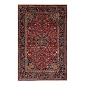 1960s Old Persian Kashan Area Rug 4’5″ X 7’0″