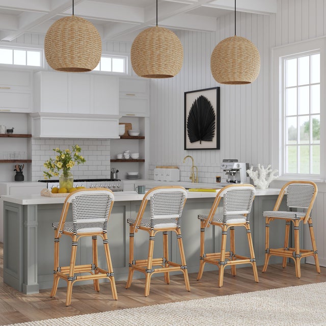 Evoking images of sidewalk tables in the Cote d' Azur; barstools like this will give your kitchen or patio the casual...