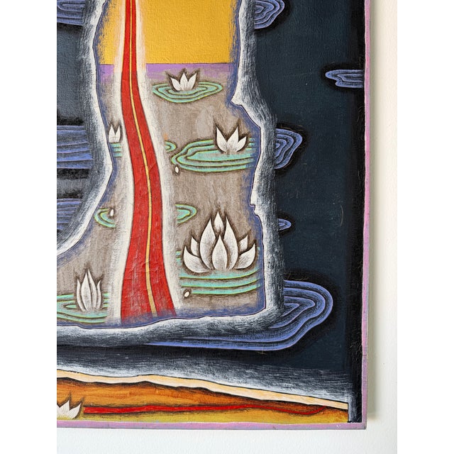 Textile 1992 Astika “Isla” Acrylic on Canvas Painting – Unframed For Sale - Image 7 of 12