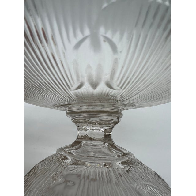 Antique Pressed Flint Glass Compote, "Bellflower", Circa 1850's For Sale - Image 4 of 10