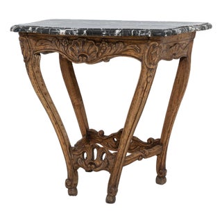 Early 19th Century France Louis XV Amber Wood Console Table For Sale
