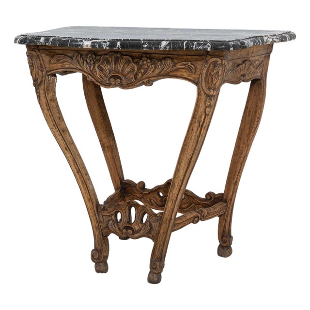 Early 19th Century France Louis XV Amber Wood Console Table For Sale