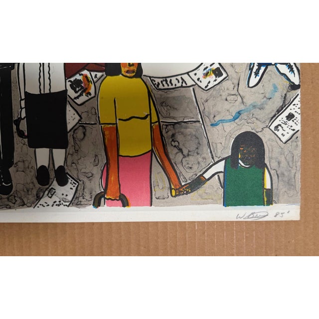 1980s Willie Birch American Artist "Promised Land" Lithograph 85 For Sale - Image 4 of 11