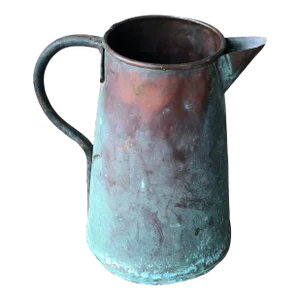 Early 1900s Copper Verdigris Pitcher Vase
