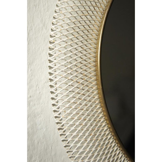Mid-Century Modern Brass Metal Mirror from V M Werkstätten, 1950s For Sale - Image 3 of 5