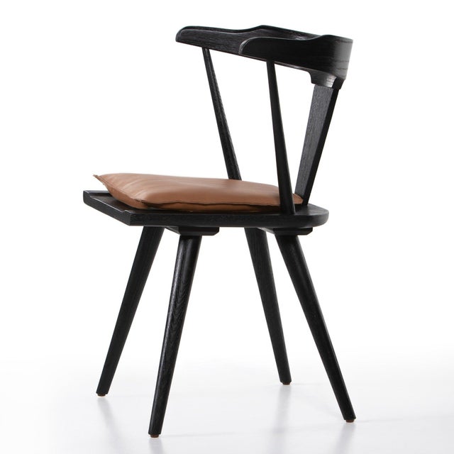 Bronze Four Hands Ripley Dining Chair - Whiskey Saddle, Black Oak For Sale - Image 8 of 11