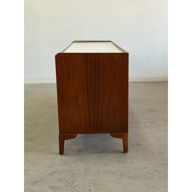 1960s Walnut Credenza With Reeded Doors For Sale - Image 9 of 10