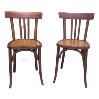 Art Deco Bentwood Bistro Chairs, 1930s, Set of 2 For Sale