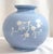 English Vintage Copeland Spode England Blue Vase With White Floral Relief For Sale - Image 3 of 6