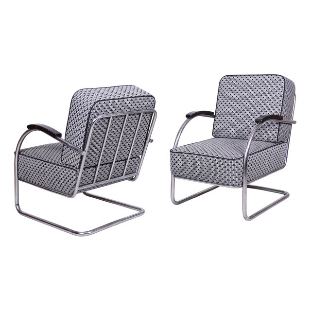 Bauhaus Chairs in Beech and Chrome, Germany, 1930s, Set of 2 For Sale