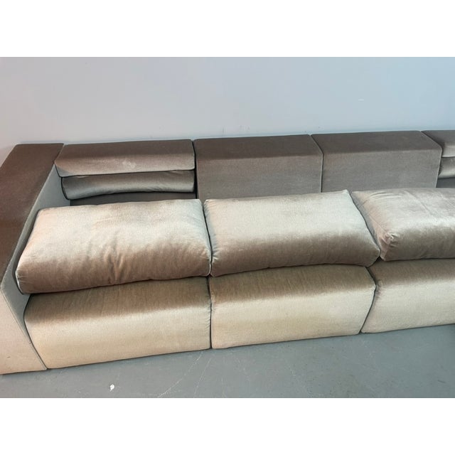 Modular Sofa in Champagne Velvet from Walter Knoll, Germany, 1970s, Set of 4 For Sale - Image 12 of 18