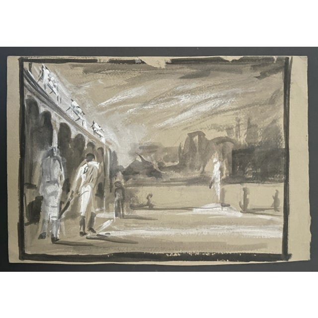 Mid-Century Modern 1950s Baseball Mid Century Modern Painting For Sale - Image 3 of 3