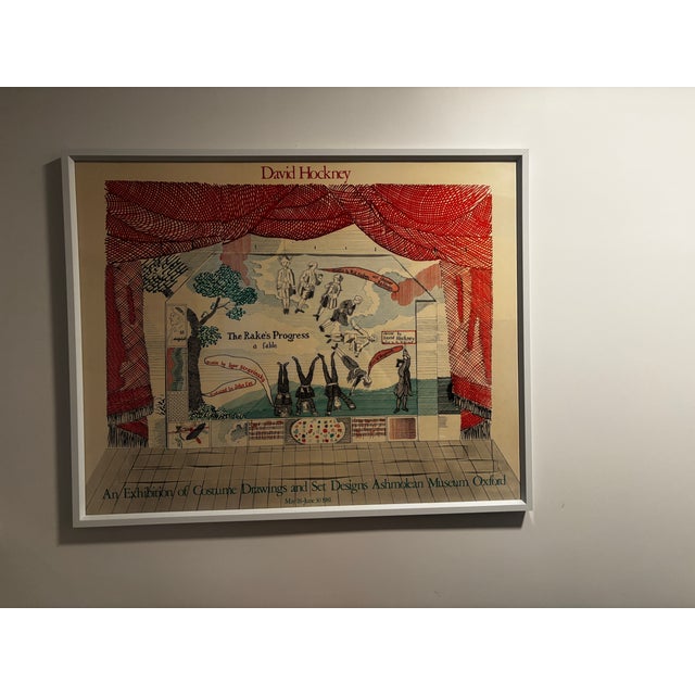Original 1981 exhibition poster for David Hockney: The Rake’s Progress – Costume Drawings and Set Designs, Ashmolean...