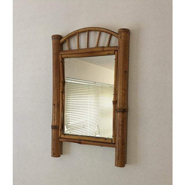 1970s Vintage 1970’s Bamboo Wall Mirror For Sale - Image 5 of 5
