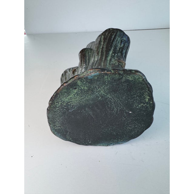 Faux Bois Bronze Vase For Sale - Image 4 of 5