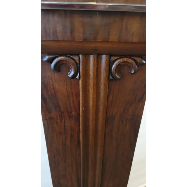 1920s Antique 1920s Art Deco Walnut Smith Grandmother Clock Westminster Chime Key Wound Long Pendulum For Sale - Image 5 of 8