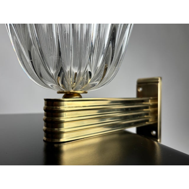 1990s Murano Glass Wall Lamps attributed to Ercole Barovier, Italy, 1990s, Set of 2 For Sale - Image 5 of 10