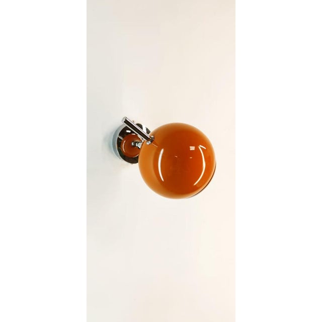 Space Age Adjustable Chrome and Orange Wall Light For Sale - Image 9 of 12