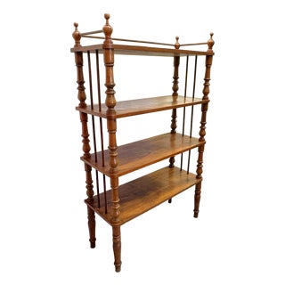 Early 1900's Victorian Étagère With Turned Legs and Four Fixed Shelves For Sale