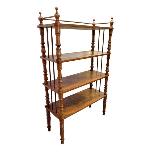 Early 1900's Victorian Étagère With Turned Legs and Four Fixed Shelves For Sale