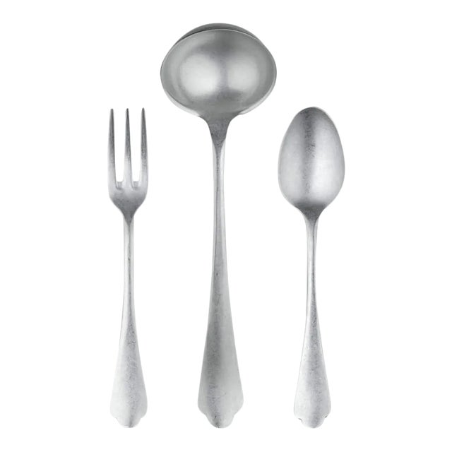 Mepra Dolce Vita 3-Piece Serving Set, Pewter For Sale